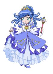 Rule 34 | absurdres, blue hair, dress, fushigiboshi no futago hime, gown, green eyes, highres, magical girl, non-web source, rein (futagohime)