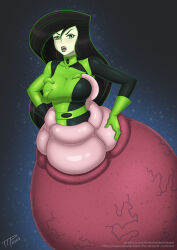 Rule 34 | black hair, clothed sex, highres, kim possible (series), long hair, shego, tentacles, tentacles under clothes, the tentacle professor, tight clothes, vore