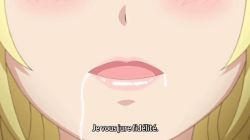 Rule 34 | 1girl, aftersex, animated, animated gif, blonde hair, blush, censored, cum, cum in mouth, cum on penis, cum string, kissing penis, luvirias, majin label, nude, ochi mono rpg seikishi luvilias, open mouth, penis, shiny skin, tagme