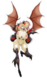 Rule 34 | 1girl, absurdres, alternate costume, ass, blonde hair, blue eyes, breasts, ciu (artist), cosplay, cum, cum on body, cum on breasts, cum on upper body, curvy, demon girl, demon girl (cosplay), demon wings, facial, full body, halloween costume, highres, huge breasts, long hair, looking at viewer, nipples, official alternate costume, onizaki kirara, open clothes, pussy, revealing clothes, shiny skin, simple background, smile, solo, taimanin (series), taimanin rpgx, twintails, very long hair, white background, wings