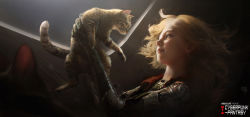 Rule 34 | 1girl, animal, blonde hair, blue eyes, cat, chinese commentary, closed mouth, commentary request, eye contact, highres, holding, holding animal, holding cat, looking at another, medium hair, mole, mole under eye, multiple cats, original, photorealistic, realistic, tian zi (artist), whiskers