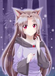 Rule 34 | 1girl, animal ears, bamboo, bamboo forest, brooch, brown hair, forest, imaizumi kagerou, jewelry, nature, red eyes, reimei (r758120518), solo, touhou, wide sleeves, wolf ears