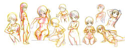 Rule 34 | 2girls, graphite (medium), multiple girls, nude, pencil, satou toshiyuki, sketch, traditional media