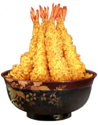 Rule 34 | bowl, food, food focus, makanesque, no humans, original, shrimp, shrimp tempura, simple background, sparkle, still life, tempura, white background