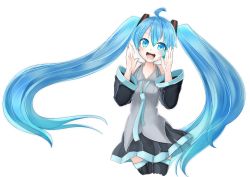 Rule 34 | 1girl, absurdres, bad id, bad pixiv id, blue eyes, blue hair, blush, detached sleeves, hatsune miku, highres, kazenoko, long hair, looking at viewer, matching hair/eyes, necktie, open mouth, skirt, smile, solo, transparent background, very long hair, vocaloid