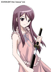 Rule 34 | 1girl, cross channel, dress, kirihara touko, long hair, lowres, midori (searchlight), smile, solo, sword, weapon