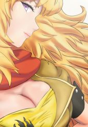 Rule 34 | absurdres, blonde hair, breasts, cleavage, close-up, highres, large breasts, long hair, rwby, yang xiao long