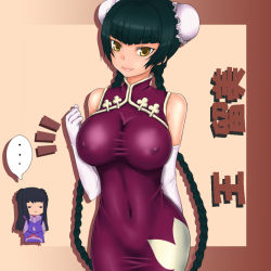 Rule 34 | 00s, 2girls, breasts, bun cover, china dress, chinese clothes, curvy, dress, covered erect nipples, gundam, gundam 00, impossible clothes, impossible dress, large breasts, marina ismail, multiple girls, rokuichi, translation request, wang liu mei, yellow eyes