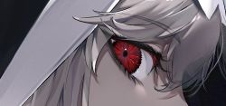 Rule 34 | 1girl, arknights, close-up, eye focus, eyelashes, from side, grey hair, hoojiro, looking at viewer, looking to the side, nun, official art, red eyes, sideways glance, solo, specter (arknights), veil
