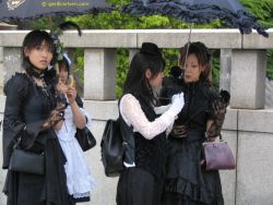 Rule 34 | 4girls, day, goth fashion, gothic lolita, harajuku, lolita fashion, multiple girls, photo (medium)