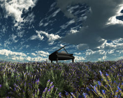 Rule 34 | 3d, cloud, colorful, grass, instrument, nature, no humans, original, piano, plant, scenery, sky, trbrchdm, wheat, wheat field