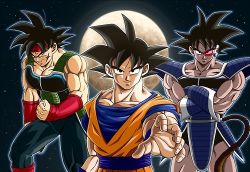 Rule 34 | bardock, clenched hand, crossed arms, dark skin, dragon ball, dragonball z, lowres, scouter, son goku, tullece