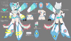 Rule 34 | 1girl, absurdres, android, bikini, character sheet, concept art, highres, ico (megaman x dive), mega man (series), mega man x (series), mega man x dive, official art, robot girl, rx dive, solo, swimsuit, tagme, white hair