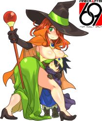 Rule 34 | breasts, brown hair, capelet, chunsoft, cleavage, cosplay, curvy, dragon&#039;s crown, dragon quest, dragon quest iii, dress, elbow gloves, enix, gloves, green eyes, hat, high heels, huge breasts, isako rokurou, legs, long hair, long skirt, mage (dq3), shoes, simple background, skirt, smile, sorceress (dragon&#039;s crown), staff, standing, weapon, witch, witch hat