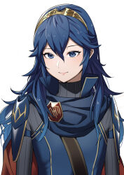 Rule 34 | 1girl, ameno (a meno0), armor, black sweater, blue cape, blue eyes, blue hair, cape, closed mouth, commentary request, fire emblem, fire emblem awakening, hair between eyes, lips, long hair, long sleeves, looking at viewer, lucina (fire emblem), nintendo, pink lips, red cape, ribbed sweater, shoulder armor, simple background, smile, solo, sweater, tiara, turtleneck, turtleneck sweater, two-sided cape, two-sided fabric, white background