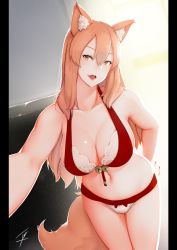 Rule 34 | 1girl, :d, animal ear fluff, animal ears, bare arms, bare shoulders, bikini, blonde hair, blush, breasts, collarbone, cowboy shot, fangs, fate/extra, fate/extra ccc, fate/extra ccc fox tail, fate (series), fox ears, fox tail, hair between eyes, hayabusa, highres, large breasts, long hair, looking at viewer, mole, mole on stomach, open mouth, reaching, reaching towards viewer, red bikini, selfie, smile, solo, sunlight, suzuka gozen (fate), swimsuit, tail, yellow eyes