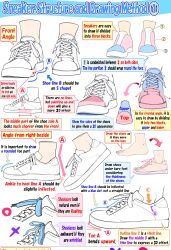 Rule 34 | commentary, english commentary, english text, guide, highres, how to, multiple views, original, shoes, simple background, sneakers, speech bubble, white background, yoshimura takuya