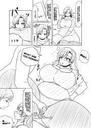 Rule 34 | age progression, ass, breasts, brown hair, cleavage, genderswap, genderswap (mtf), highres, huge ass, huge breasts, kakipeanuts, mature female, plump, thick thighs, thighs, transformation