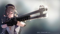 Rule 34 | 12-gauge, 1girl, ammunition, bad id, bad twitter id, belt, benelli armi spa, benelli m4 super 90, breasts, brown hair, character name, closed mouth, combat shotgun, copyright name, girls&#039; frontline, glint, gun, hair between eyes, hair ornament, hat, headphones, heterochromia, highres, holding, holding gun, holding weapon, ihobus, light particles, long hair, looking at viewer, m1014, m1014 (girls&#039; frontline), medium breasts, pump-action shotgun, pump action, red eyes, reloading, semi-automatic firearm, semi-automatic shotgun, shotgun, shotgun shell, shotgun speedloader, sidelocks, solo, speedloader, standing, upper body, weapon, wide sleeves, x hair ornament
