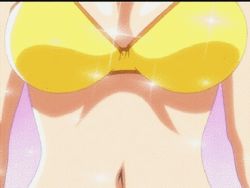 Rule 34 | 00s, 3girls, ^^^, akiba megumi, animated, animated gif, bikini, blue hair, bouncing breasts, braid, breast comparison, breast envy, breast focus, breasts, cleavage, competition school swimsuit, covered erect nipples, criss-cross halter, flat chest, green hair, green hairlong hair, halterneck, halterneck, kokubunji koyori, large breasts, long hair, lowres, multiple girls, nakahara komugi, non-web source, nurse witch komugi-chan, one-piece swimsuit, pink hair, school swimsuit, short hair, swimsuit, white bikini, yellow bikini