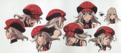 Rule 34 | 10s, 1girl, alisa ilinichina amiella, blue eyes, face, god eater, god eater burst, hat, long hair, looking at viewer, official art, open mouth, silver hair, simple background, solo, white background