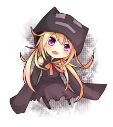 Rule 34 | 1girl, blonde hair, enderman, highres, minecraft, open mouth, personification, purple eyes, ribbon, solo, tosura-ayato