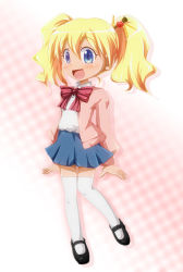 Rule 34 | 10s, alice cartelet, blonde hair, blue eyes, blush, bow, kin-iro mosaic, open mouth, shishinon, skirt, smile, solo, twintails