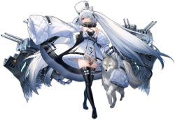 Rule 34 | 1girl, animal, artist request, azur lane, boots, breasts, criss-cross halter, detached sleeves, dress, full body, fur hat, fur trim, hair over one eye, halterneck, hat, high heel boots, high heels, kiev (azur lane), long hair, long sleeves, looking at viewer, machinery, medium breasts, official art, red eyes, short dress, standing, thigh boots, thighhighs, thighs, transparent background, turret, twintails, ushanka, very long hair, white hair, wide sleeves, wolf, zettai ryouiki
