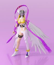 Rule 34 | angel, angel girl, angewomon, belt, digimon, long hair, mask, wings