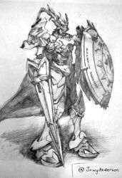 Rule 34 | armor, digimon, digimon (creature), digital hazard, dukemon, full armor, highres, lance, polearm, shield, solo, weapon