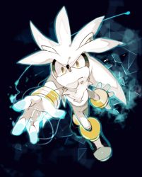Rule 34 | 1boy, animal nose, boots, closed mouth, energy, floating, furry, furry male, gloves, male focus, silver the hedgehog, sirasudon3, solo, sonic (series), white gloves, yellow eyes