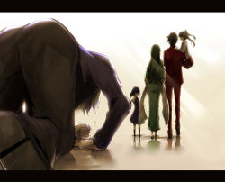 Rule 34 | 2boys, 3girls, age difference, all fours, ass, bad id, bad pixiv id, carrying, child, family, fate/stay night, fate/zero, fate (series), father and daughter, good end, highres, letterboxed, looking back, matou kariya, matou sakura, mother and daughter, multiple boys, multiple girls, shoulder carry, supika (piyuki0911), tears, tohsaka aoi, tohsaka rin, tohsaka tokiomi, aged down