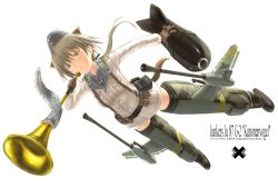 Rule 34 | 00s, 1girl, aircraft, airplane, bomb, bomber, explosive, hanna rudel, horns, junkers ju 87, mecha musume, military, military uniform, military vehicle, sabamu, scar, scar on face, scar on nose, solo, strike witches, strike witches: suomus misfits squadron, striker unit, uniform, world witches series