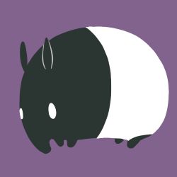 Rule 34 | animal ears, animal focus, blank eyes, commentary request, limited palette, lowres, mogura (usaya), original, purple background, purple theme, simple background, standing, tapir, tapir ears