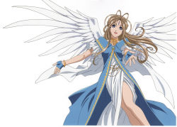 Rule 34 | 1girl, aa megami-sama, belldandy, blonde hair, highres, simple background, solo, tagme, white background, wings