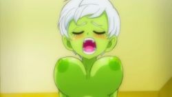 Rule 34 | 1boy, 1girl, ahegao, animated, breasts, broly (dragon ball super), censored, cheelai, colored skin, cowgirl position, dragon ball, dragon ball super, dragon ball super broly, faceless, faceless male, green skin, large breasts, nude, sex, sound, straddling, vaginal, video, white hair, yamamoto doujin