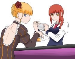 Rule 34 | alcohol, bartender, beatrice (umineko), chainsaw man, cocktail, cocktail shaker, highres, makima (chainsaw man), non-web source, va-11 hall-a