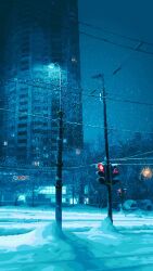 Rule 34 | animated, building, highres, lamppost, looping animation, night, no humans, original, pixel art, road, sixveeceear, snow, snowing, tagme, traffic light, utility pole, video