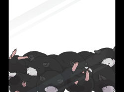 Rule 34 | against glass, animal, animalization, assassin (fate/zero), closed eyes, fate/zero, fate (series), grey background, hamster, kaniharu, lying, no humans, on back, pillarboxed, sandwiched, simple background, sleeping, whiskers