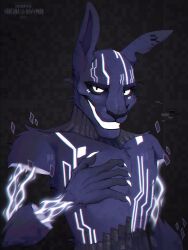 Rule 34 | 1boy, absurdres, claws, electricity, fingernails, five nights at freddy&#039;s, five nights at freddy&#039;s: security breach, glitch, glowing, highres, male focus, mxes (fnaf), mxes (ruin), rabbit, rabbit ears, security breach: ruin, sharp fingernails, smile, smug, solo, solo focus, the entity (fnaf)