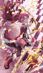 Rule 34 | 1girl, absurdres, bare shoulders, detached sleeves, highres, long hair, looking at viewer, mahou shoujo madoka magica, ponytail, red eyes, red hair, sakura kyoko, sakura kyoko (magical girl), sengoku chidori, smile, solo