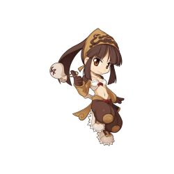 Rule 34 | 1girl, bandana, boots, bow, bow bra, bra, breasts, brown eyes, brown footwear, brown gloves, brown hair, brown headwear, brown jacket, brown shorts, chibi, cleavage, closed mouth, foot up, full body, fur-trimmed boots, fur trim, gloves, hand on own hip, high ponytail, index finger raised, jacket, long hair, long sleeves, medium bangs, midriff, money bag, navel, official art, ragnarok online, red bow, shorts, shrug (clothing), sidelocks, simple background, small breasts, smile, solo, standing, tachi-e, thief (ragnarok online), transparent background, underwear, v-shaped eyebrows, white bra, yuichirou