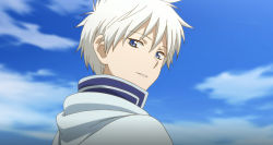 Rule 34 | 1boy, akagami no shirayukihime, blue eyes, highres, screencap, short hair, sky, smile, white hair, zen wistalia