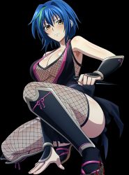 Rule 34 | 10s, 1girl, blue hair, breasts, cleavage, high school dxd, highres, large breasts, short hair, solo, xenovia quarta