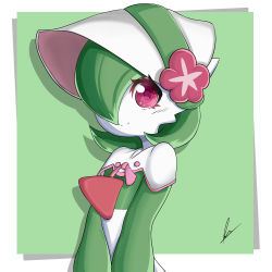Rule 34 | 1girl, absurdres, alan caster, artist name, blush, bob cut, bonnet, border, capelet, closed mouth, clothed pokemon, colored skin, creatures (company), female focus, flat chest, flower, game freak, gardevoir, gardevoir (fashionable), gen 3 pokemon, green background, green hair, green skin, hair flower, hair ornament, hair over one eye, happy, highres, light blush, looking at viewer, multicolored skin, nintendo, outside border, pink trim, pokemon, pokemon (creature), pokemon unite, red eyes, red flower, short hair, signature, simple background, smile, solo, split mouth, two-tone skin, upper body, white border, white capelet, white headwear, white skin