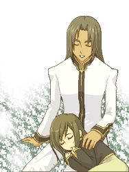 Rule 34 | 00s, age difference, brother and sister, brown hair, closed eyes, lowres, siblings, sleeping, tales of (series), tales of the abyss, tear grants, van grants, aged down