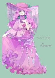 Rule 34 | 1girl, absurdres, alriune, blue background, bow, dress, frilled dress, frills, hamelon310, hat, hat bow, highres, jacket, lobotomy corporation, long hair, off shoulder, personification, pink dress, pink hair, pink hat, pink jacket, pink veil, project moon, sidelocks, simple background, solo, strapless, strapless dress, very long hair, white bow