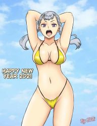Rule 34 | armpits, black clover, breasts, excalibur overdrive, highres, noelle silva, silver hair, tsundere
