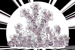 Rule 34 | bulbasaur, castform, castform (normal), creatures (company), croagunk, ditto, eevee, game freak, gen 1 pokemon, gen 2 pokemon, gen 3 pokemon, gen 4 pokemon, jigglypuff, lickilicky, luvdisc, monochrome, nintendo, no humans, paul robertson, pixel art, pokemon, pokemon (creature), purple theme, raichu, remoraid, shellder, skitty, slowbro, slowking, whismur