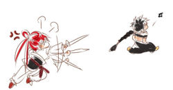 Rule 34 | 1boy, 1girl, black hair, lowres, magi the labyrinth of magic, red eyes, red hair, ren kougyoku, tagme
